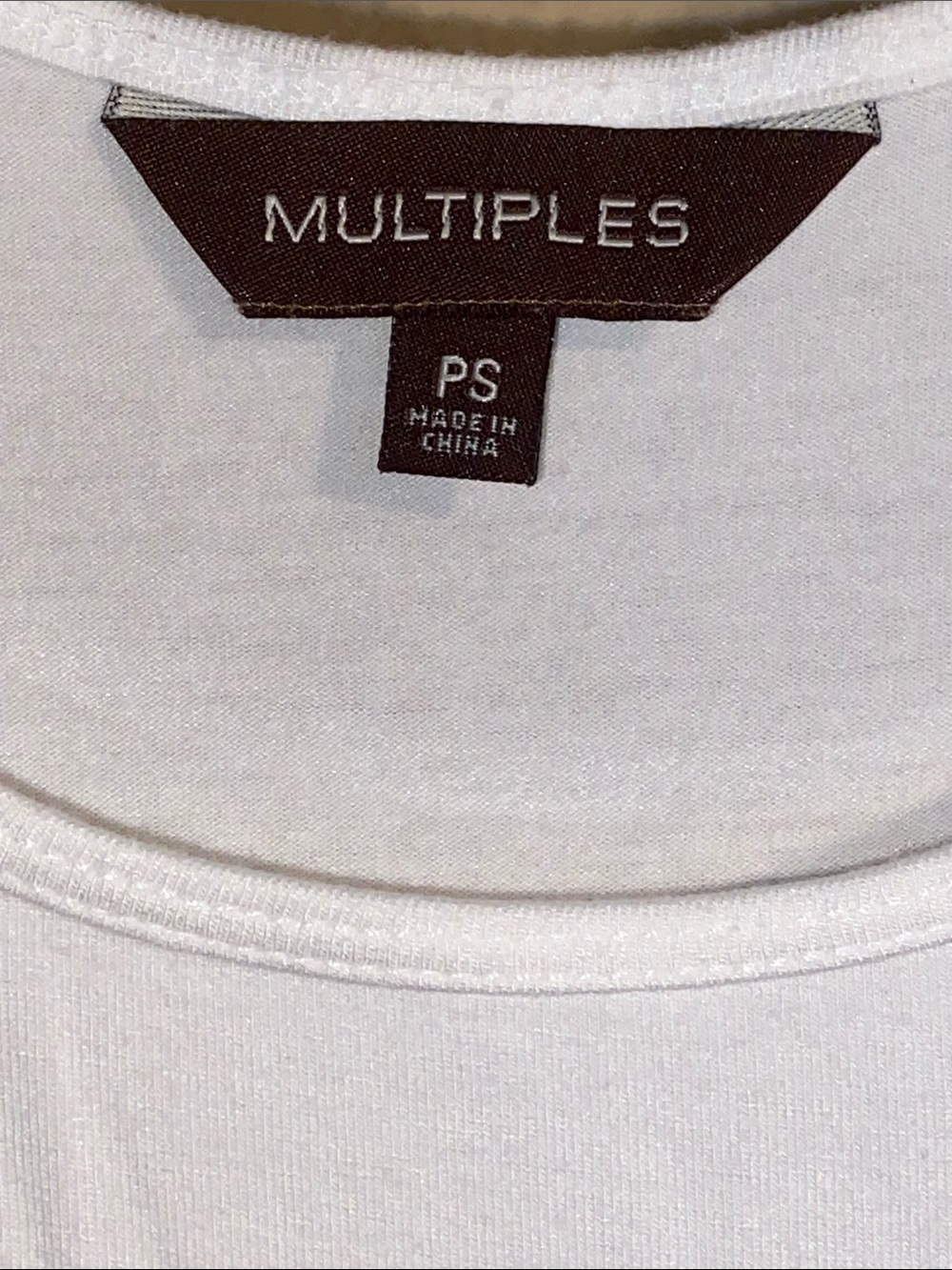 MULTIPLES WHITE TANK TOP EUC - Picture 3 of 4
